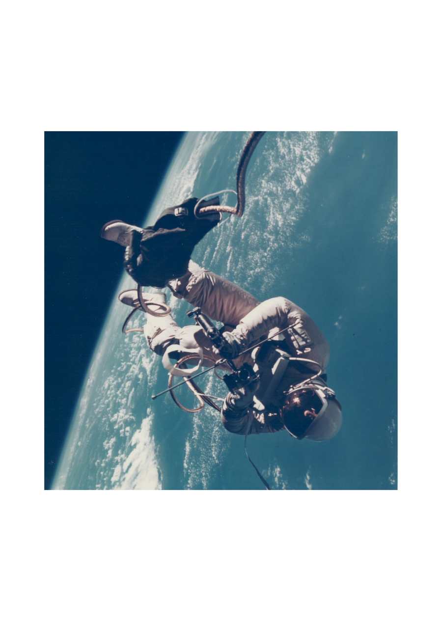 James McDivitt - Ed White walking in space, the Earth limb beyond, Gemini 4